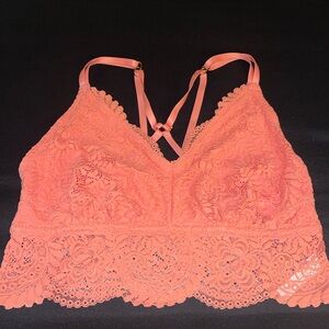 Aerie Peach Lace Bralette Size XL